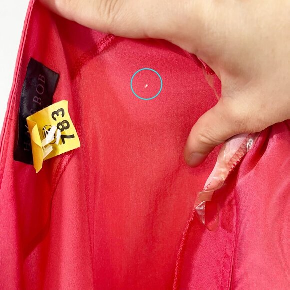 Hale Bob Pink Silk Beaded Batwing Blouse V-Neck Tropical Size Medium - Picture 7 of 7